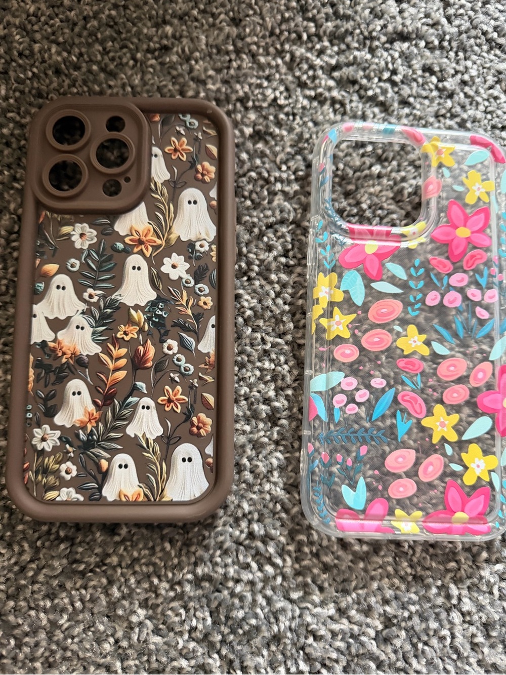 iPhone 14 Pro Max Brown Ghost Floral Phone Case + floral phone case